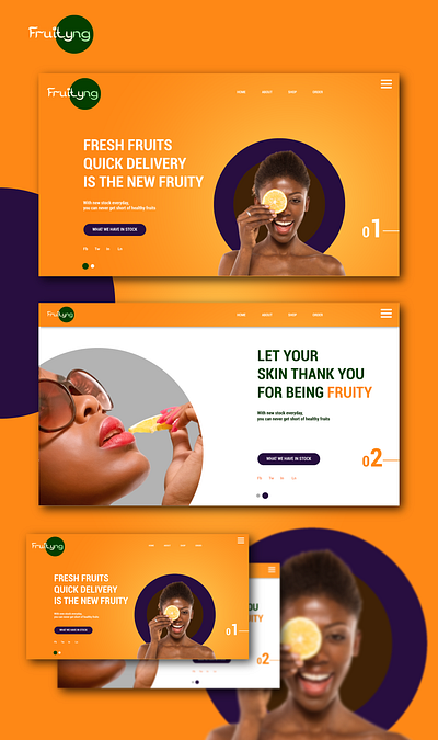 Website for Fruityng branding design minimal ui design web