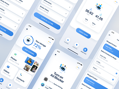 Boost Cleaner - Clean your smartphone with ease ad blocker app app cleaner app design cleaner contacts design mobile mobile app mobile app design photos speed test ui ui ux design ui design ui ux ux ux design