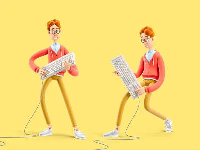 Rock Stars of a new generation 3d 3d art 3d artist c4d cartoon character cinema 4d cinema4d code coder design geek illustration keyboard larry music nerd programmer rock xtar