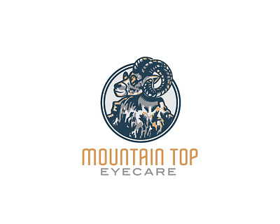 Mountain Top Eyecare animal logo branding design eye eye care goat graphic design health logo montana mountain goat small business