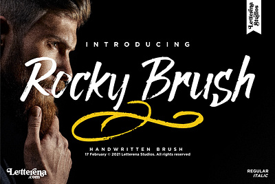 Rocky Brush - Brush Font branding design font font design fonts icon illustration lettering logo script font typography