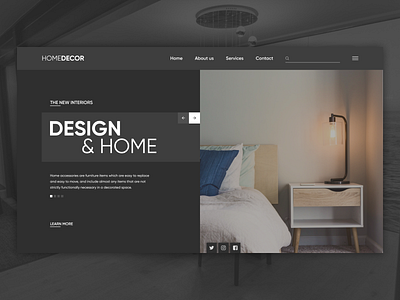 Home Decor Web Design Concept concept dark darkweb home interior interiordesign landing shot ui ui design uiconcept uidesign uiux ux web website website concept