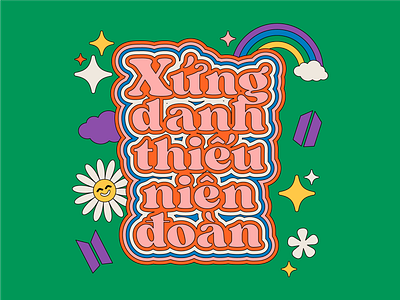 Xung Danh Thieu Nien Doan design illustration lettering typography vector