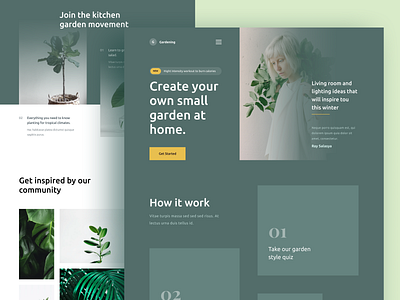 Gardening Landing Page clean gardening homepage landing page nature plan ui web web design website