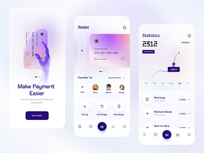 wallet app (onboarding+ home+ statistics) 3d app bank clean finance finance app fintech gradient home interface minimal mobile ui statistics trending ui ux visual wallet wallet app wallet ui