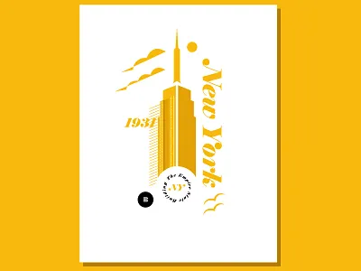 New York buildings cities clean empirestate illustration minimalism newyork posters retro simple vintage weeklywarmup whatsnew