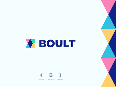 Boult abstract arrow b branding clever compass explore flat forward geometry grow icon identity letter logo mark minimal monogram move travel