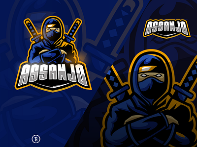 assanjo art assassin character design esport game gaming illustration katana logo mascot ninja sport stream streamer sword team twitch vector youtube