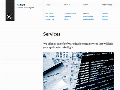 8th Light Marketing Website editorial layout minimal typography