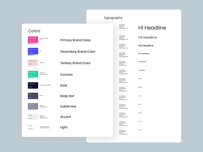 Design System - Color Scheme & Typography app clean design design system icon mobile app mobile ui typography ui ux web web design