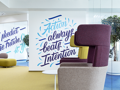 Algo Capital | Environmental graphics branding bulgaria calligraphy design environmental design fourplus hand lettering identity lettering motivational motivationalquote mural design office space quote sofia tsvetislava koleva typography