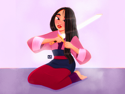 Mulan digitalart disney disney art dribbble dribbble best shot dribbbleshot girl girlportrait illustration mulan procreate