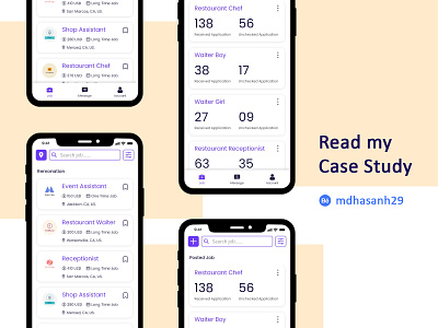 Part-time Job App UX UI Design app design behance casestudy dailyui dribbble job job application typography ui ui ux uidesign uiux user user experience user interface design userinterface userresearch ux