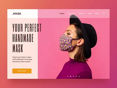 Cloth Masks Website design minimal typography web