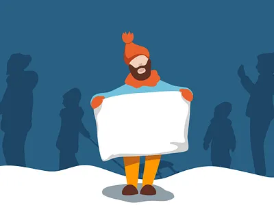Man protesting on winter street, editorial illustration character editorial editorial illustration flat illustration illustration man people protest protesting quarantine scene social vector vector illustration