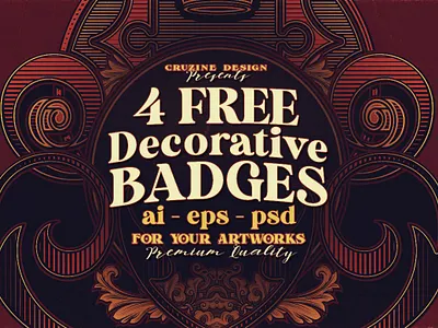 4 Decorative - Free Frames or Badges badge decorative frame deeezy free free graphics free shapes free vector freebie logo ornamental frame photoshop retro retro frame retro logo shapes vector victorian vintage vintage frame vintage graphics