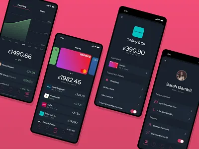 FinTech iOS App app bank dark ui fintech graph ios