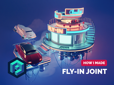 Fly-in Joint Tutorial 3d blender cyberpunk dieselpunk diorama illustration low poly lowpoly lowpolyart render tutorial