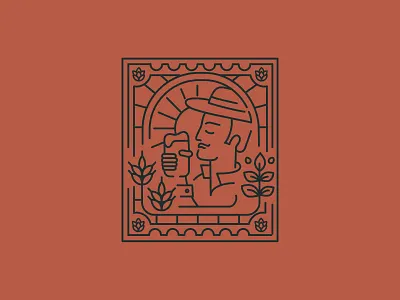 N•4 Man Illustration postcard beer branding brewery brewery branding man illustration