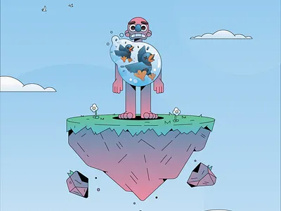 Two Birds abstract badge branding character flat gradient illustration illustrator minimal simple