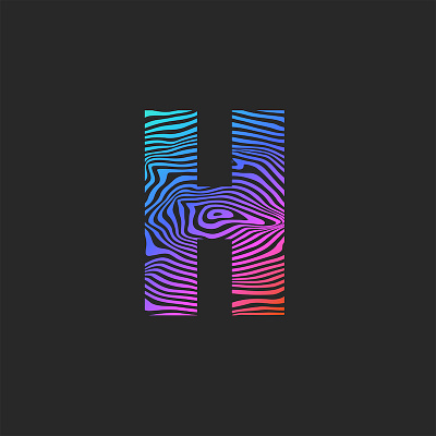 Letter H gradient pattern bright color emblem gradient color gradient logo h logo illustration letter design letter h letter h logo letter monogram logo design logodesign pattern art striped lines striped pattern typography vector