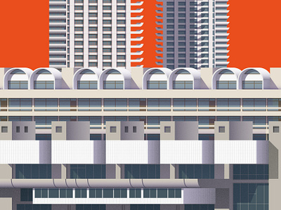 Brutalist Architecture Illustration – Barbican Centre London architecture brutalism brutalist brutalist design city city illustration cityscape illustration london print