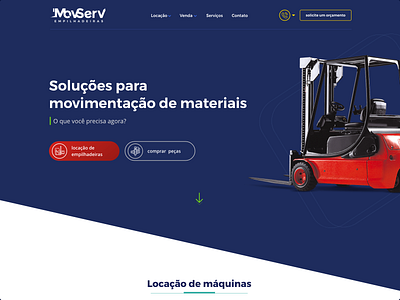 Layout Design Movserv fork-lift design fork lift layout design onepage site site design ui web