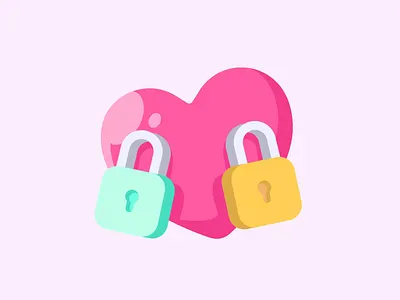 Heart lock Animation 2d animation app charachter design heart illustration insurance locker lottie motion graphics vector wellbeing