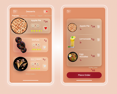 Concept Food Ordering App Design design dessert donut figma food food and drink icecream mobile ui ux ui