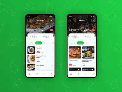 Food Delivery [APP] app cafe concept delivery design food green restaurant ui ux web