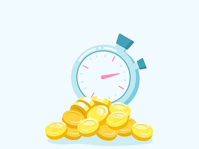 Stopwatch Animation 2d adobe illustrator after effects animation charachter design coins illustration lottie motion motion graphics stopwatch vector