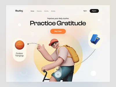 Hero Header : Web Design 3d 3d glassy 3d landing page design glassy home page kabul landing landing page landingpage ui ux web design webdesign website yasir