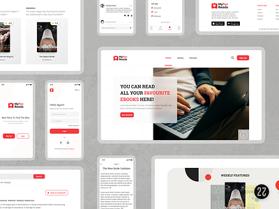 Web & App UX/UI Design application appstore author bookshelf comment ebook fantacy googleplay hot tags landing page login novel online bookstore rating reading reviews search book sign up website werewolf