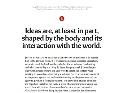 Type Set Match: Creating for the Brain in the Body editorial layout minimal typography