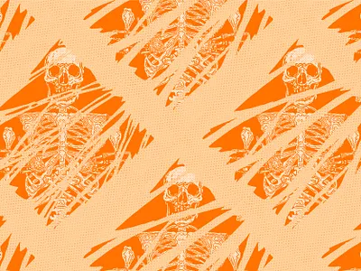 Horror Human Skeleton Pattern, Vector design illustration pattern art pattern design retro skeleton vector vector illustration vectorart vintage
