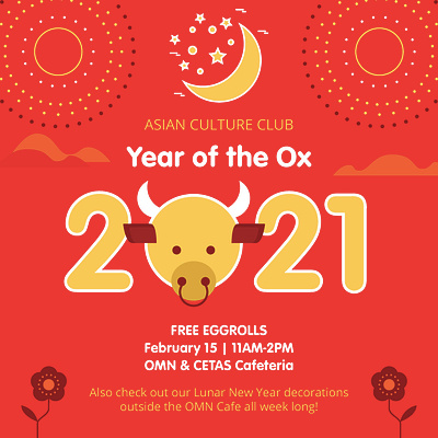 Lunar New Year 2021 advertisment asian chinese chinese new year graphic arts illustration lunar new year ox red yellow