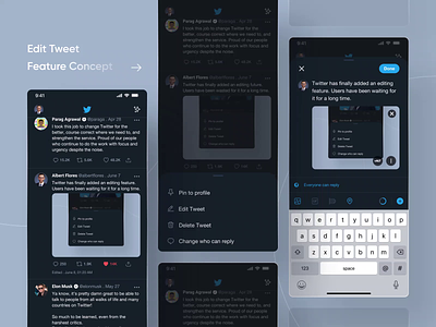 Edit Tweet Feature Concept aftereffects animation app concept design edit elon musk feature motion motion graphics promo social media trend tweet twitter ui ui design uiux ux ux design