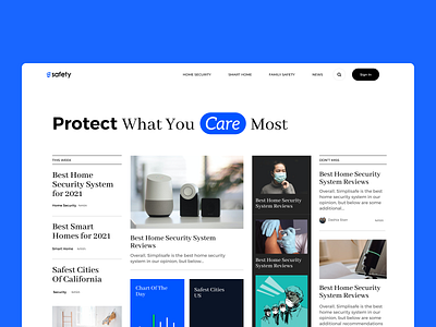Safety 2.0 Webdesign blue clean desktop product design simple ui uiux white