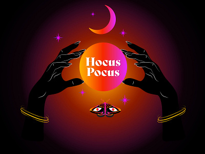 Hocus pocus design gradient hocus pocus illustration magic magical magician spellbound wicca