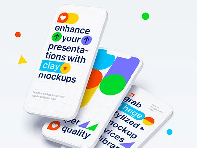Clay Mockups 2.0 andriod clay devices figma freebies imac ipad iphone mobile mockup photoshop presentation sketch tablet uidesign web