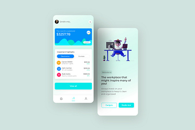 Workplace expense concept Ui Design app design flat minimal typography ui ux