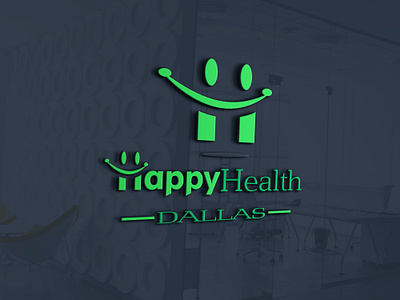 HappyHealth branding design flat graphic design illustrator logo minimal typography vector