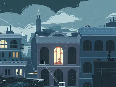 Happy Holiday 2d animation art christmas christmas card city city illustration cityscape family happy holiday holiday home illustration motion graphics music music video new york city nyc snow street winter