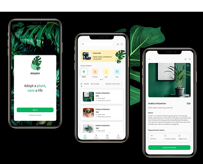 Adoplan | Plant Adoption Application minimal ui ui design uidesign uiux ux uxdesign