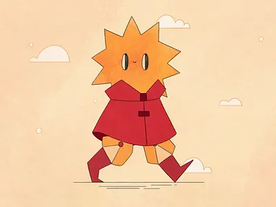 Sun Walkcycke animation character character animation character design cute character design frame by frame framebyframe illustration motion design tutorial