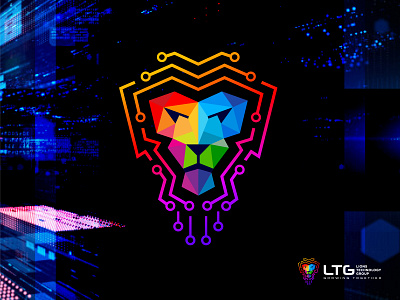 Logo Design for Lions Technology Group. app icon branding colorful logo conceptual logo creative logo flat icon lion head lion logo logo logo design logo designer logo inspirations meaningful logo minimal modern logo modern logos rgb technology logo vector