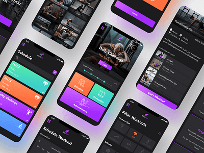 ROCKHiit - Fitness App fitness fitness app fitness app design fitness app ui fitness logo home workout responsive ui responsive website scheduler uxui workout app