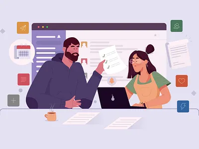 Agile team character characters design dribbble illustration illustrator team work