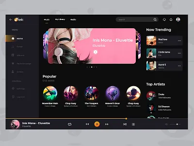 Music App app design desktop desktop app desktop ui music music app music player ui ui design uidesign uiux