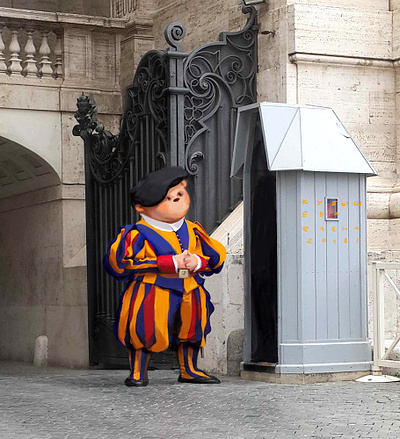 Vatican guard drawing photoshop vatican